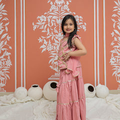 Baby Pink Kurti Lehenga set