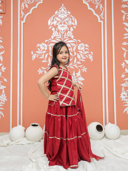 Maroon Kurti Lehenga set