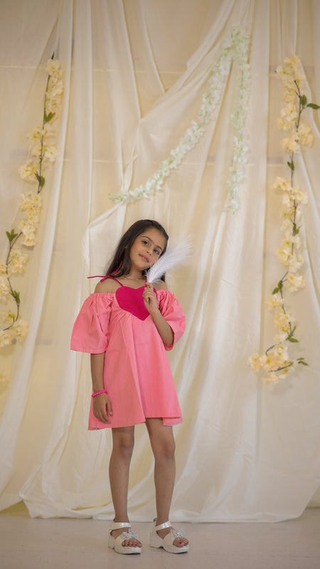 Barbie coded Heart Cotton dress