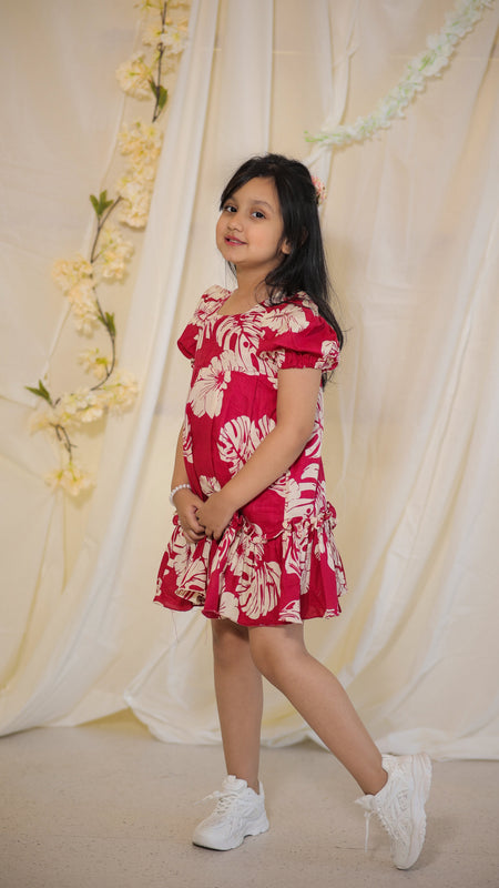 Botanical print Cambric Cotton dress