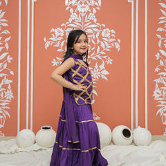 Purple Kurti Lehenga set