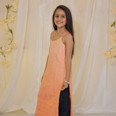 Hakoba Peach Kurta