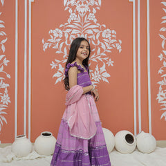 Lilac Lurex Cotton Lehenga set