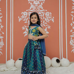 Teal colored Lehenga set