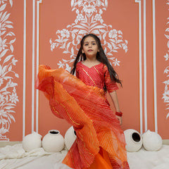 Bandhani Print Multicolor Doriya Ethnic set