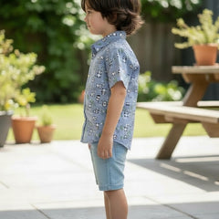 Kids Panda Print Pure Cotton Half Sleeve Shirt