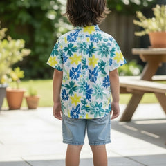 Boys Floral Print Cotton Shirt
