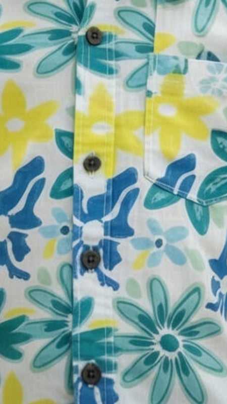 Boys Floral Print Cotton Shirt
