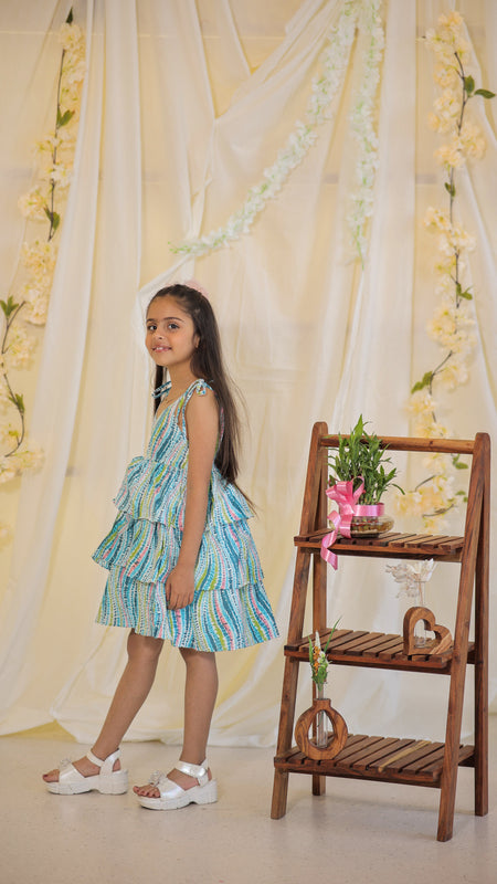 Abstract print Cambric Cotton dress