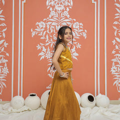 Mustard Upada Silk Tye and Dye Lehenga set