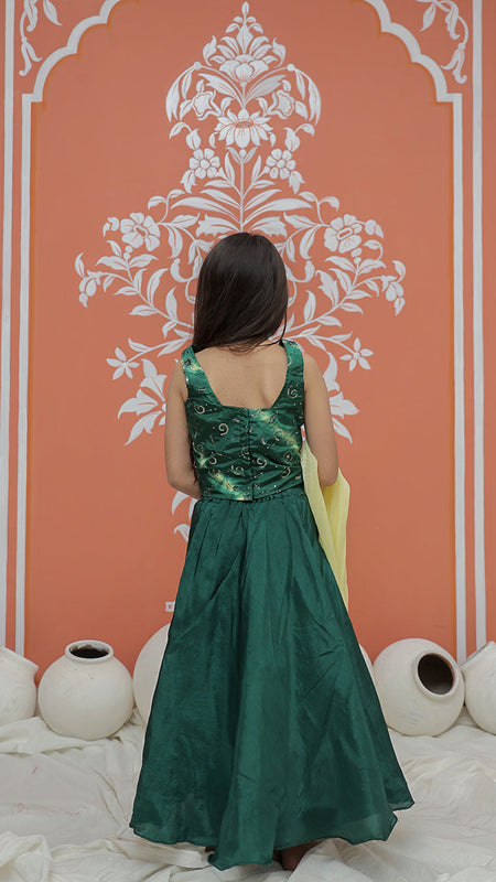 Upada Silk Tye and Dye Lehenga set