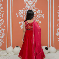 Rani Pink Velvet Lehenga set