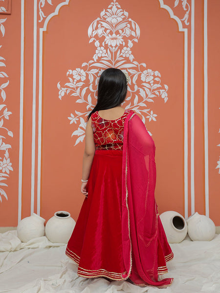 Rani Pink Velvet Lehenga set