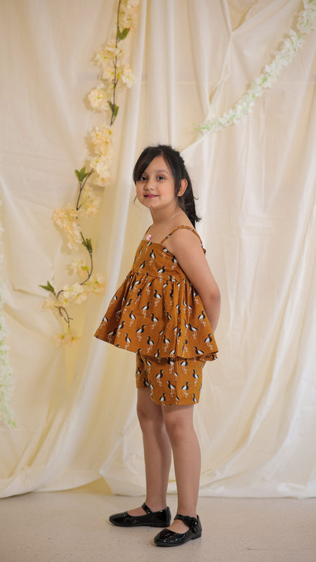 Flamingo print Cotton Coord Set