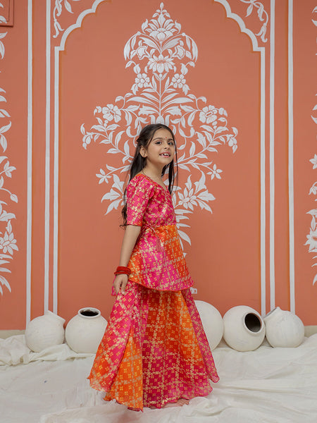 Ghatchola Print Multicolor Doriya Ethnic set