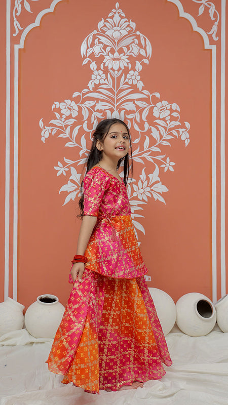 Ghatchola Print Multicolor Doriya Ethnic set