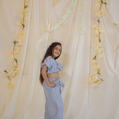 South Cotton Blue Striped Coord-set