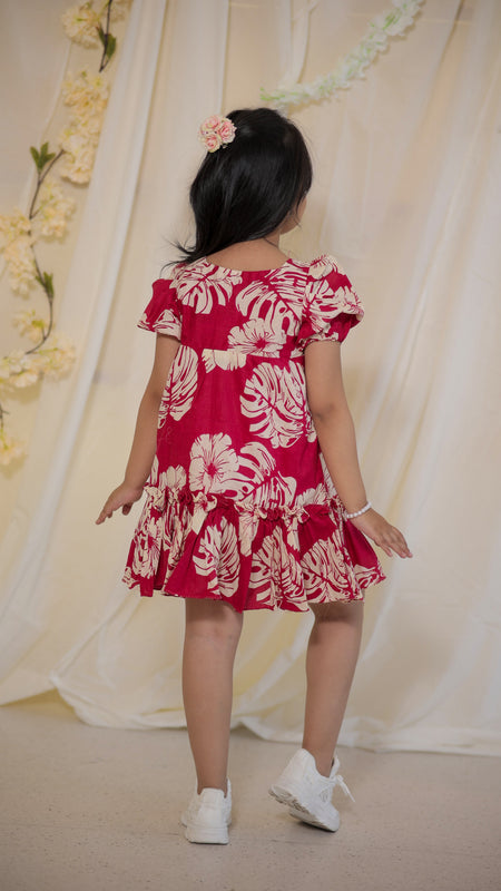 Botanical print Cambric Cotton dress