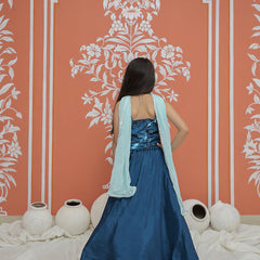 Upada Silk Tye and Dye Lehenga set