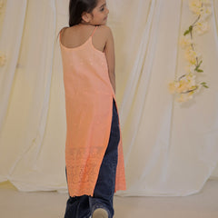 Hakoba Peach Kurta