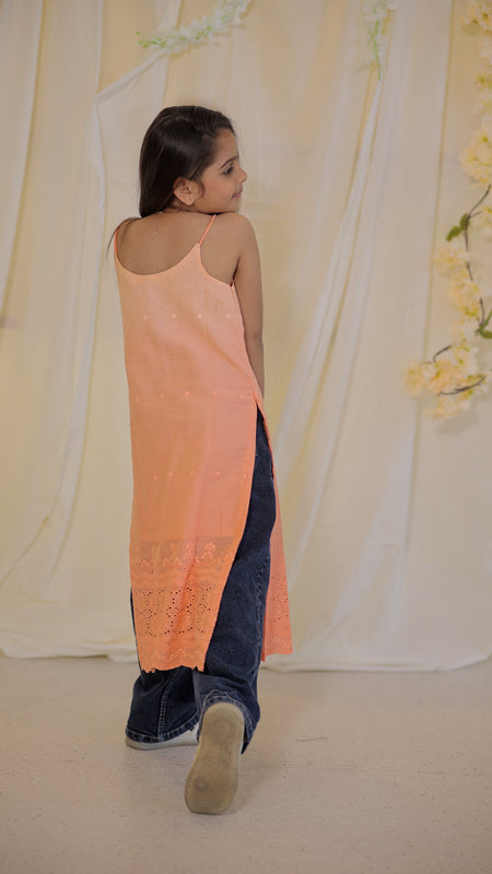 Hakoba Peach Kurta