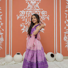 Lilac Lurex Cotton Lehenga set
