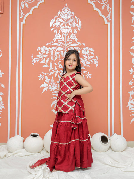 Maroon Kurti Lehenga set