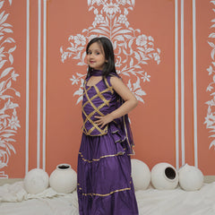 Purple Kurti Lehenga set