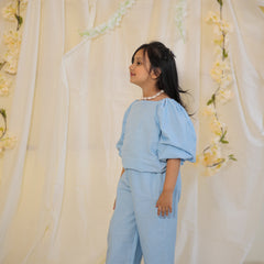 Powder Blue Cotton Slub Coord-set