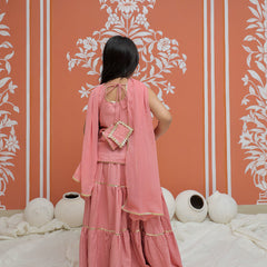 Baby Pink Kurti Lehenga set
