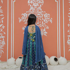 Teal colored Lehenga set