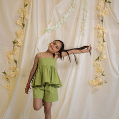 Green Jacquard Cotton Coord Set