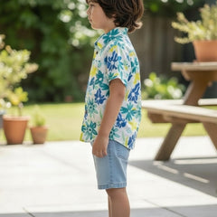 Boys Floral Print Cotton Shirt