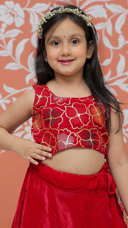 Rani Pink Velvet Lehenga set