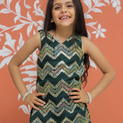 Green Multicolor Gota Design Kurta Palazzo Dupatta Set