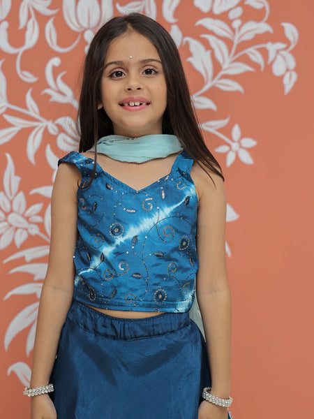 Upada Silk Tye and Dye Lehenga set