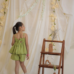 Green Jacquard Cotton Coord Set