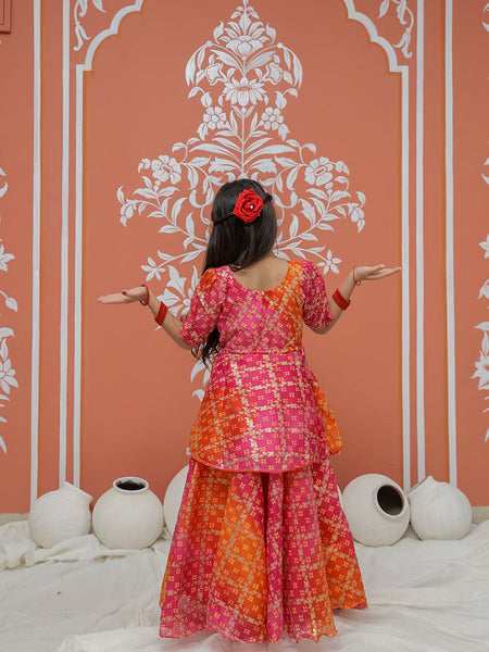 Ghatchola Print Multicolor Doriya Ethnic set