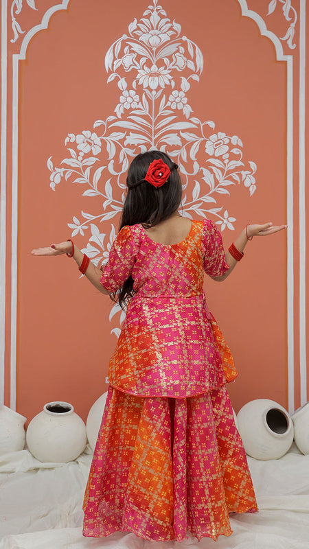 Ghatchola Print Multicolor Doriya Ethnic set