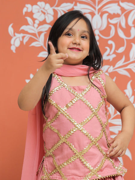 Baby Pink Kurti Lehenga set