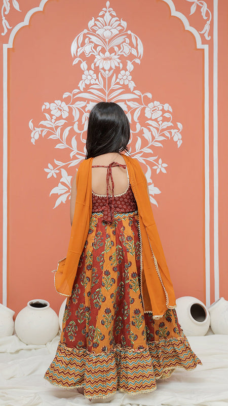 Mustard colored Lehenga set