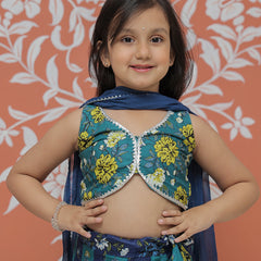 Teal colored Lehenga set