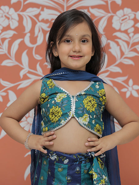 Teal colored Lehenga set