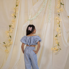 South Cotton Blue Striped Coord-set