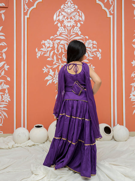 Purple Kurti Lehenga set