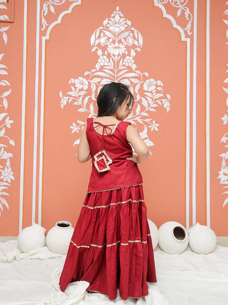 Maroon Kurti Lehenga set