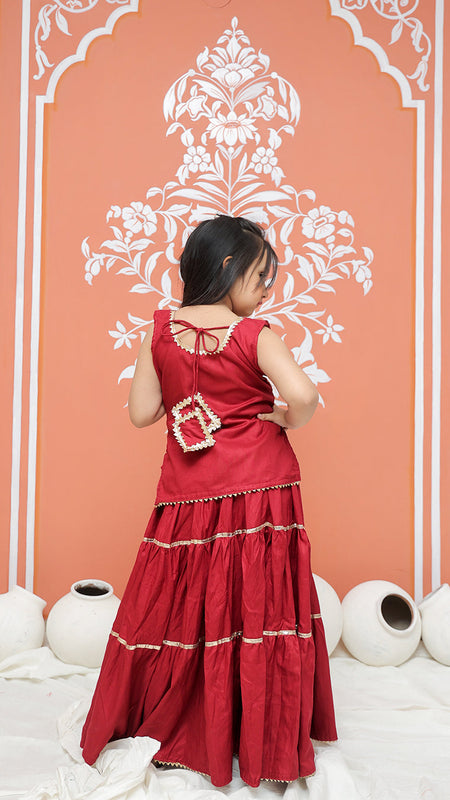 Maroon Kurti Lehenga set