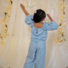 Powder Blue Cotton Slub Coord-set