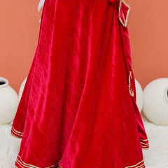 Rani Pink Velvet Lehenga set