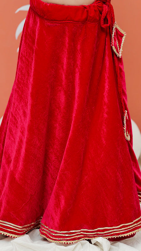 Rani Pink Velvet Lehenga set